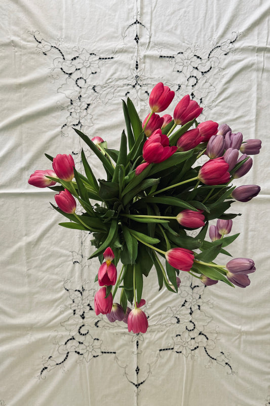 Floral Embroidered Tablecloth